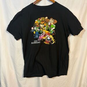 Nintendo Super Mariokart Black Tee With the Whole Racing Cast